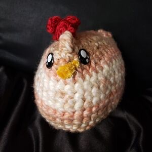 Crocheted Orange Ombre Chicken Plush | Handmade by Homespun Utopia
